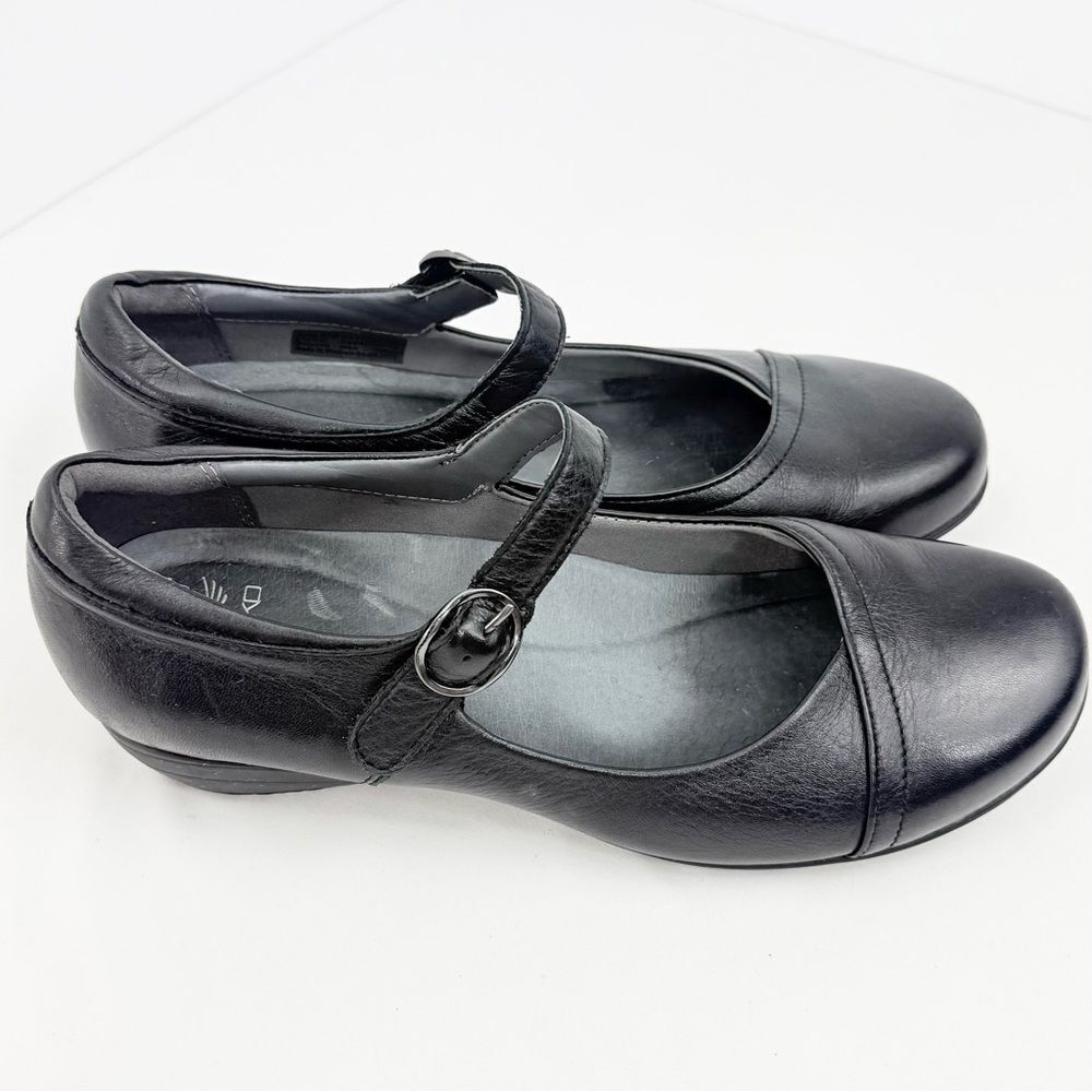 Dansko FAWNA Black Nappa Leather Mary Jane Support Casual Workwear Wide Shoes - Picture 6 of 16